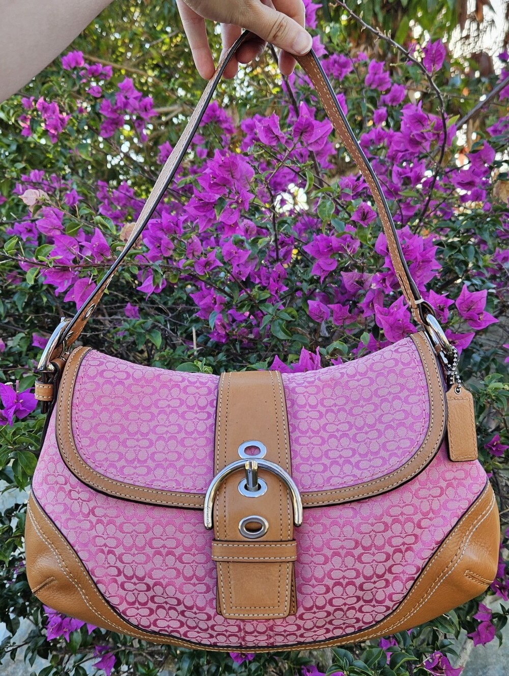 Coach Y2K Micro Signature Pink Soho Large Shoulder Bag Z16246
